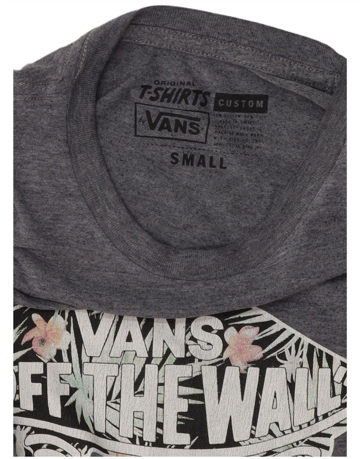 VANS Mens Custom Fit Graphic T-Shirt Top Small Navy Blue Cotton