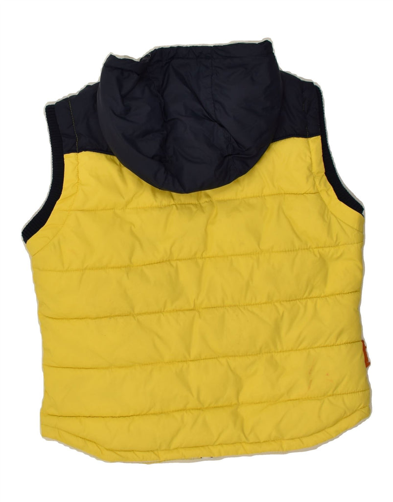 SUPERDRY Womens Hooded Padded Gilet UK 14 Medium Yellow Colourblock Nylon | Vintage Superdry | Thrift | Second-Hand Superdry | Used Clothing | Messina Hembry 