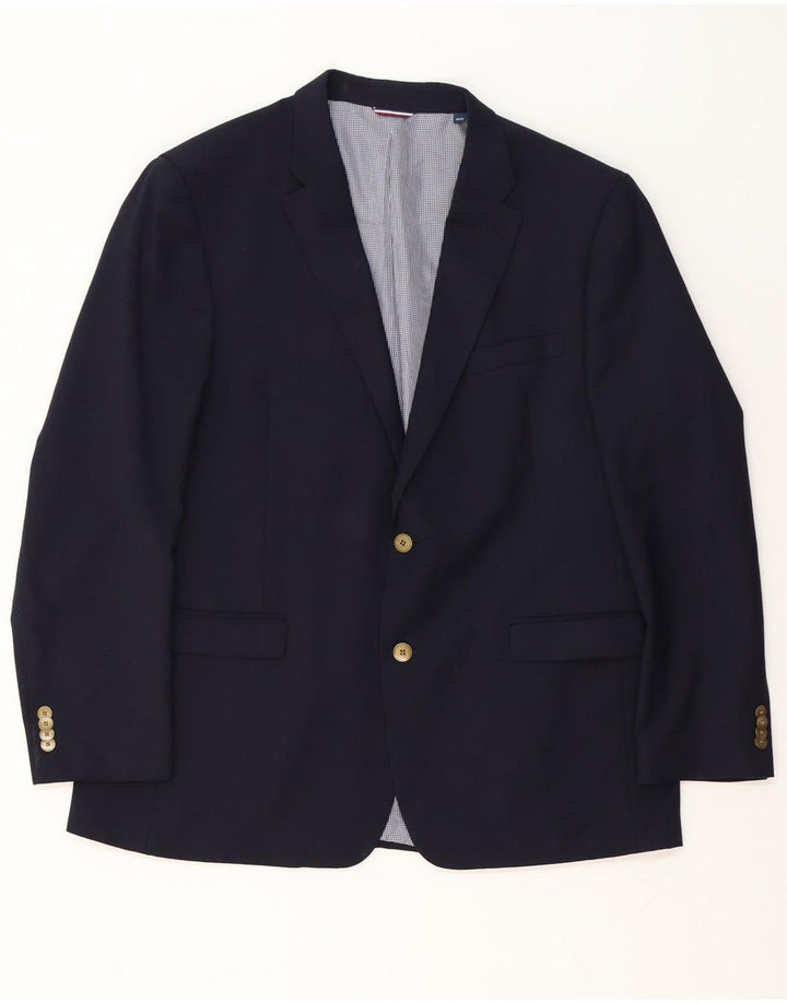 Tommy Hilfiger Mens 2 Button Blazer Jacket UK 44 2XL Navy Blue Wool