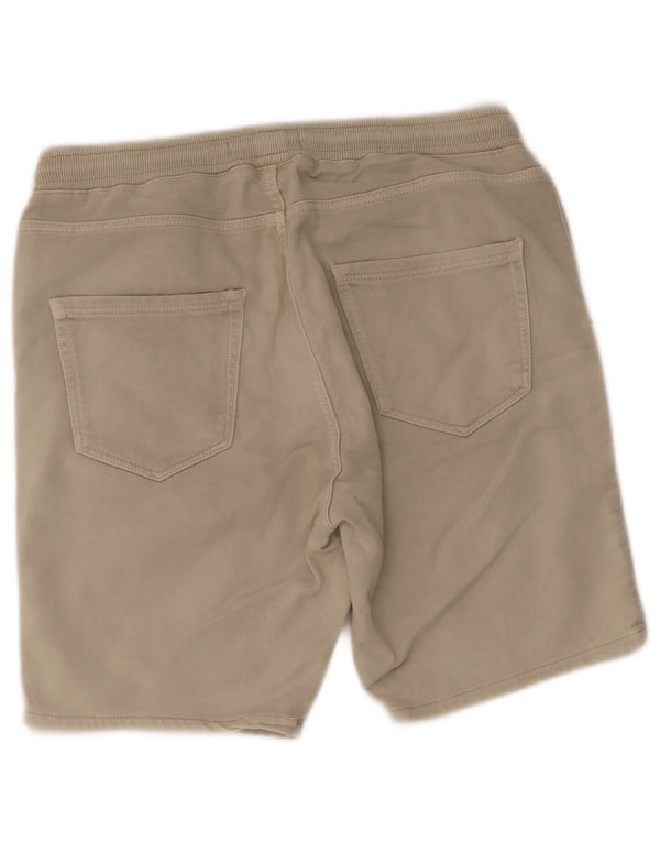 Zara Mens Cargo Shorts Large W32 Beige Cotton