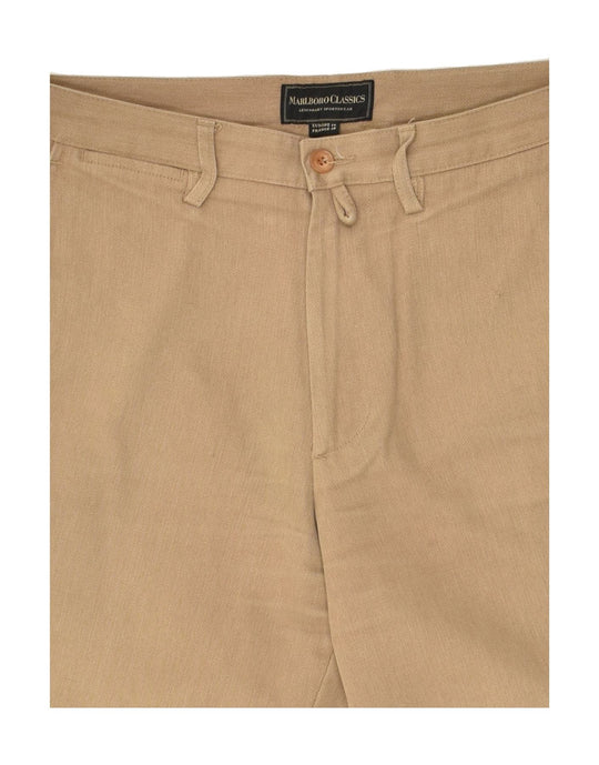 MARLBORO CLASSICS Mens Straight Casual Trousers W32 L28 Brown