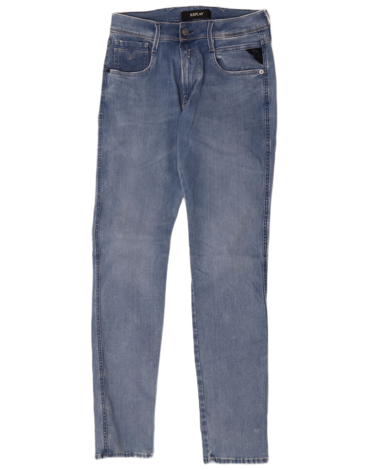 Replay Womens Slim Jeans W29 L32 Blue Cotton