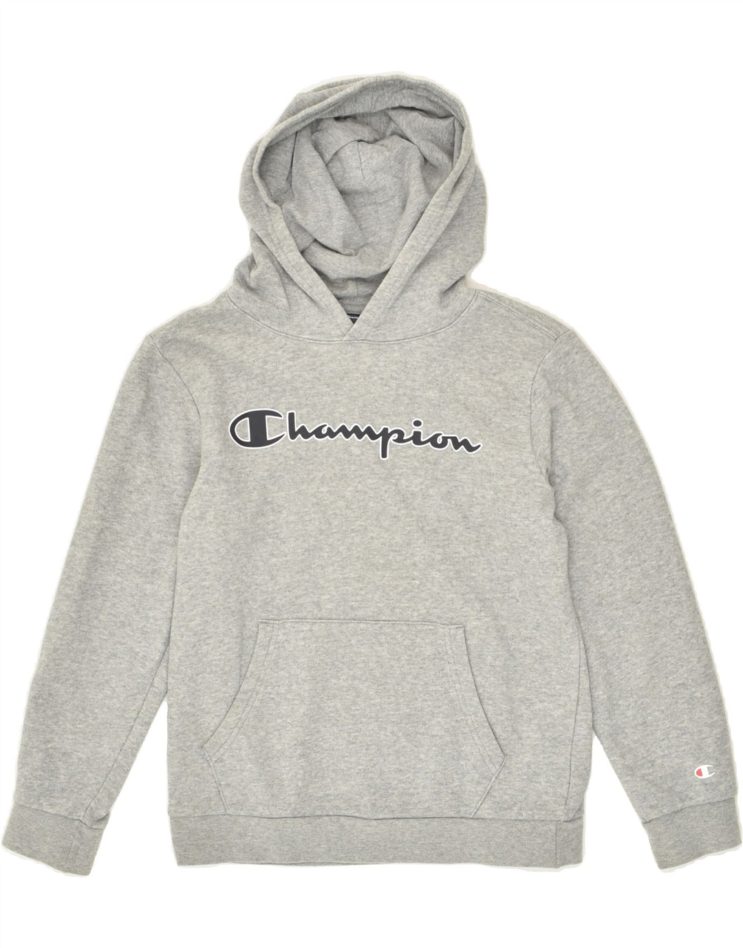 CHAMPION Boys Graphic Hoodie Jumper 11-12 Years Large Grey Cotton | Vintage Champion | Thrift | Second-Hand Champion | Used Clothing | Messina Hembry 