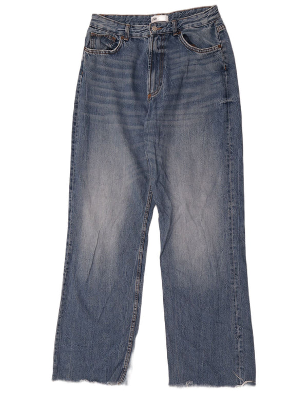Zara Womens High Waist Loose Jeans EU 42 Large W32 L32 Blue