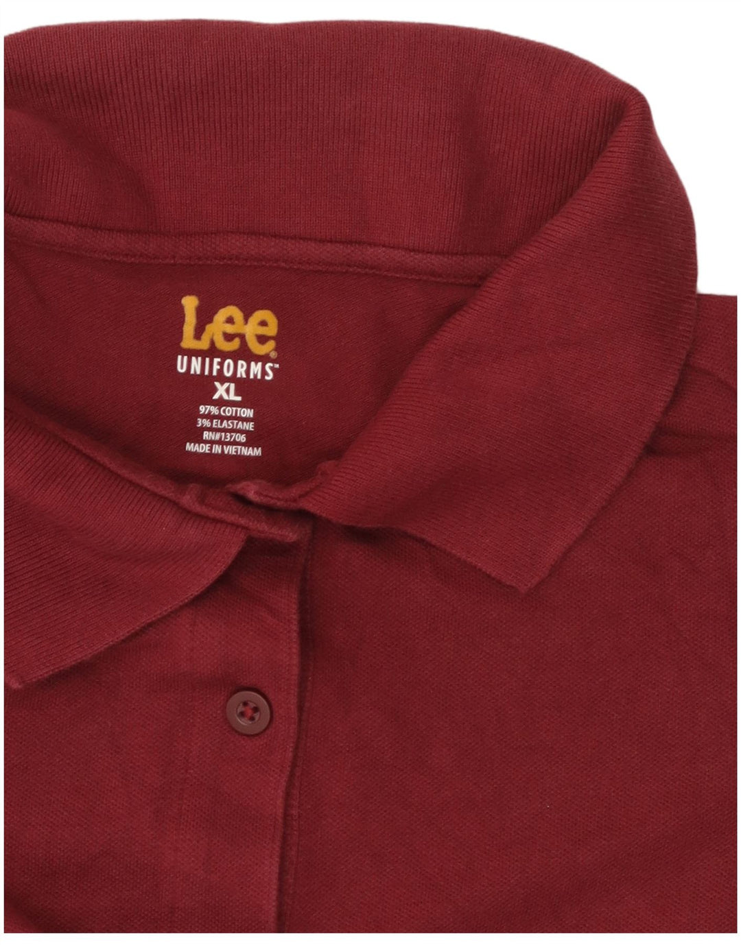 Lee Womens Polo Shirt UK 18 XL Burgundy Cotton