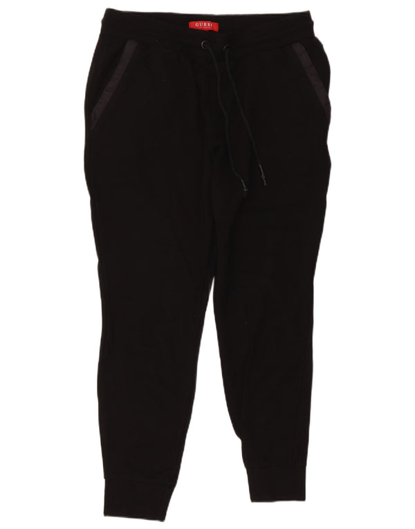 Guess Mens Tracksuit Trousers Joggers Small  Black Viscose