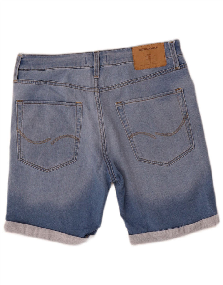 Jack & Jones Mens Distressed Denim Shorts Medium W32  Blue Cotton