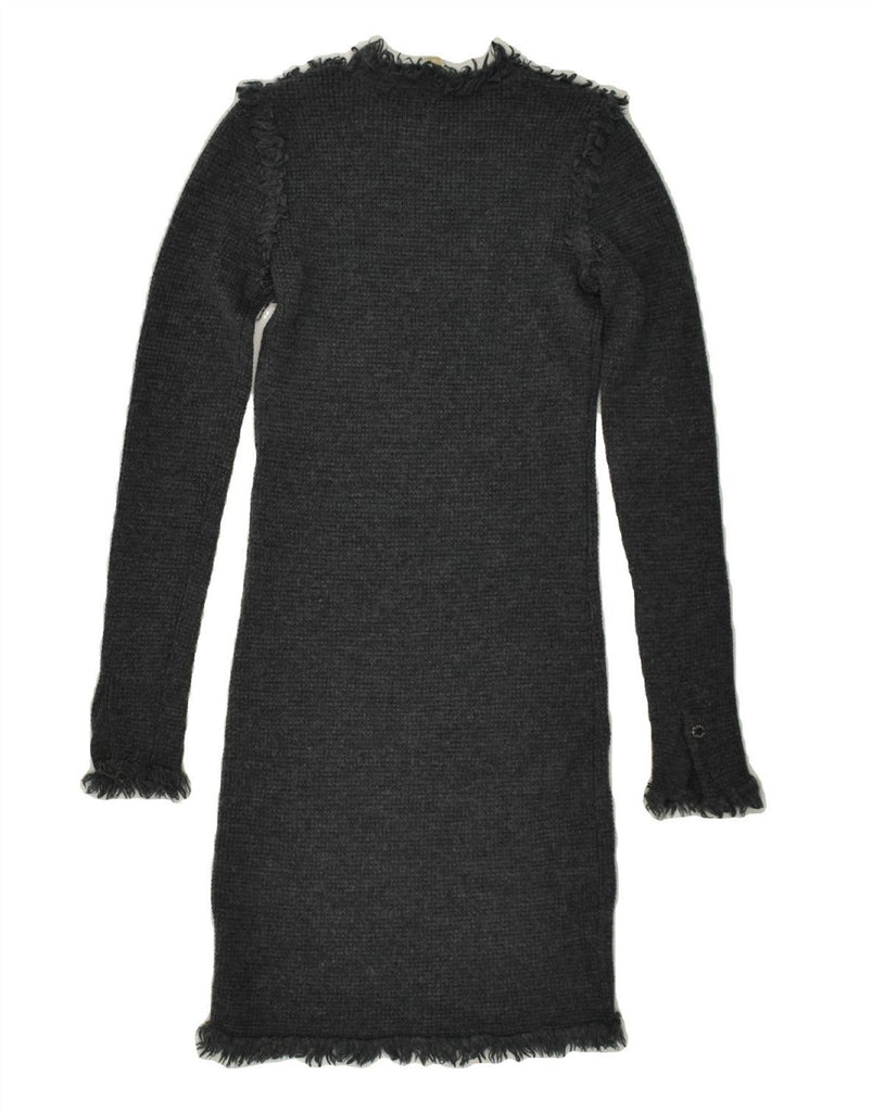 MICHAEL KORS Womens Long Sleeve Jumper Dress UK 4 XS Grey Merino Wool | Vintage Michael Kors | Thrift | Second-Hand Michael Kors | Used Clothing | Messina Hembry 