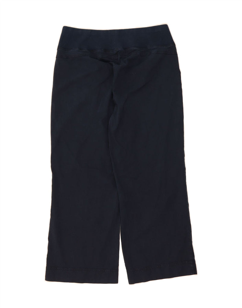 ORVIS Womens Wide Leg Cropped Trousers US 12 Large W32 L24 Navy Blue Vintage Orvis and Second-Hand Orvis from Messina Hembry 