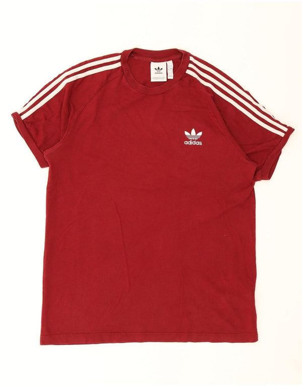 Adidas Mens T-Shirt Top Large Red Cotton