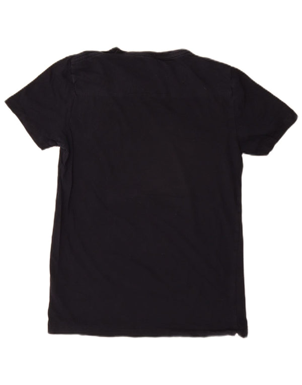 French Connection Womens T-Shirt Top UK 12 Medium Navy Blue Cotton