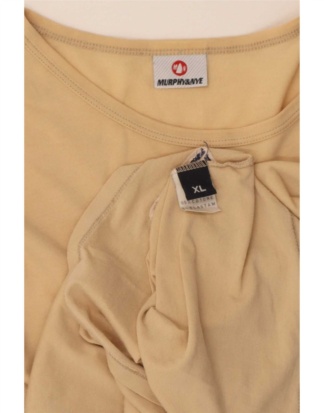 Murphy & Nye Womens Top Long Sleeve UK 18 XL Beige Cotton