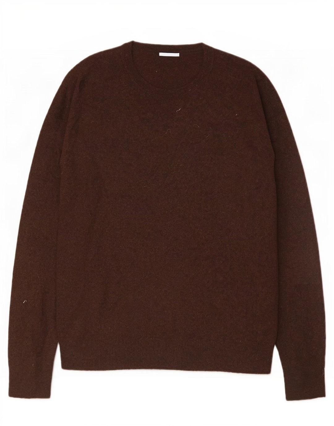 Zara Mens Crew Neck Jumper Sweater XL Brown Viscose