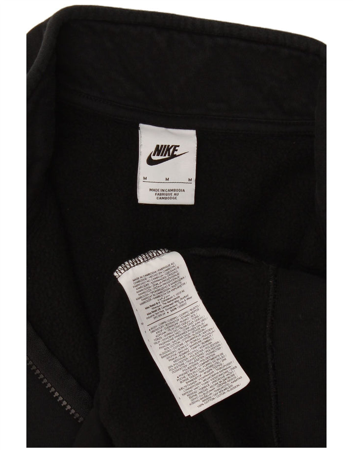 Nike Mens Zip Neck Sweatshirt Jumper Medium Black Cotton