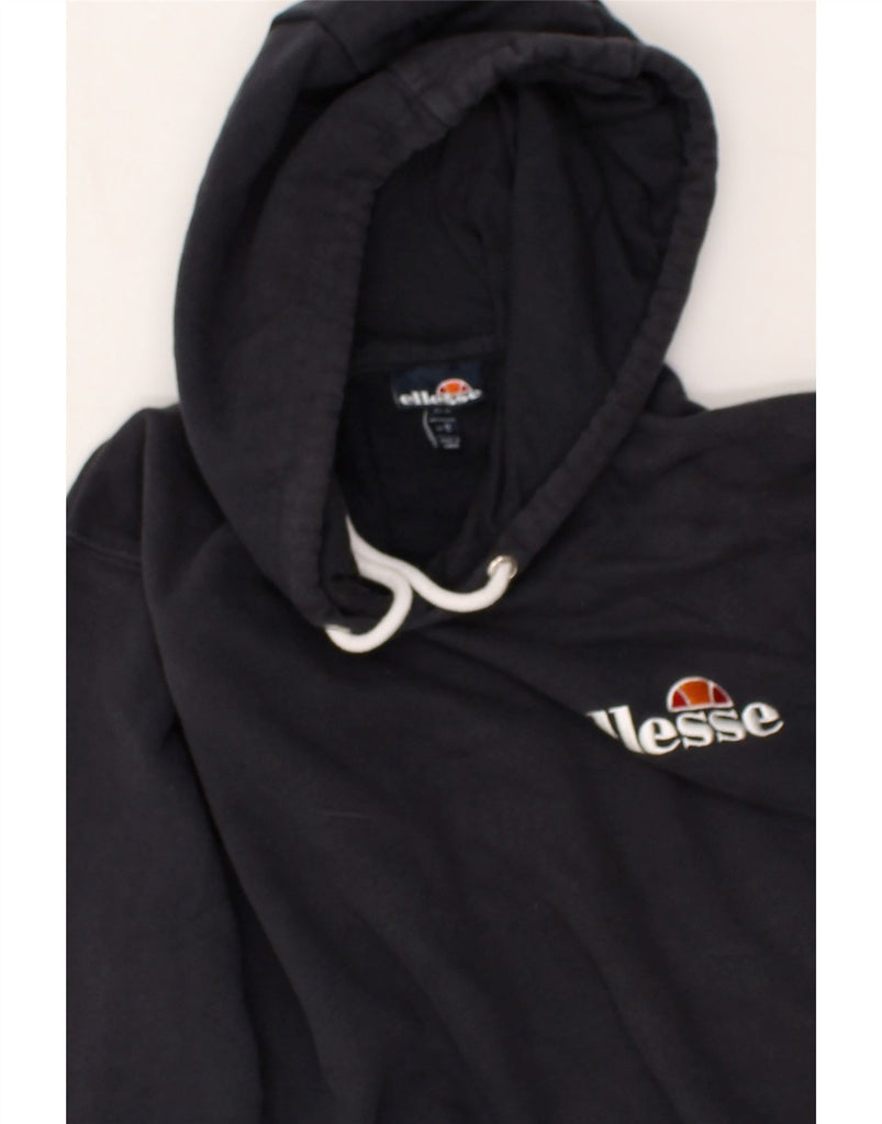 ELLESSE Mens Graphic Hoodie Jumper Small Navy Blue Cotton | Vintage Ellesse | Thrift | Second-Hand Ellesse | Used Clothing | Messina Hembry 