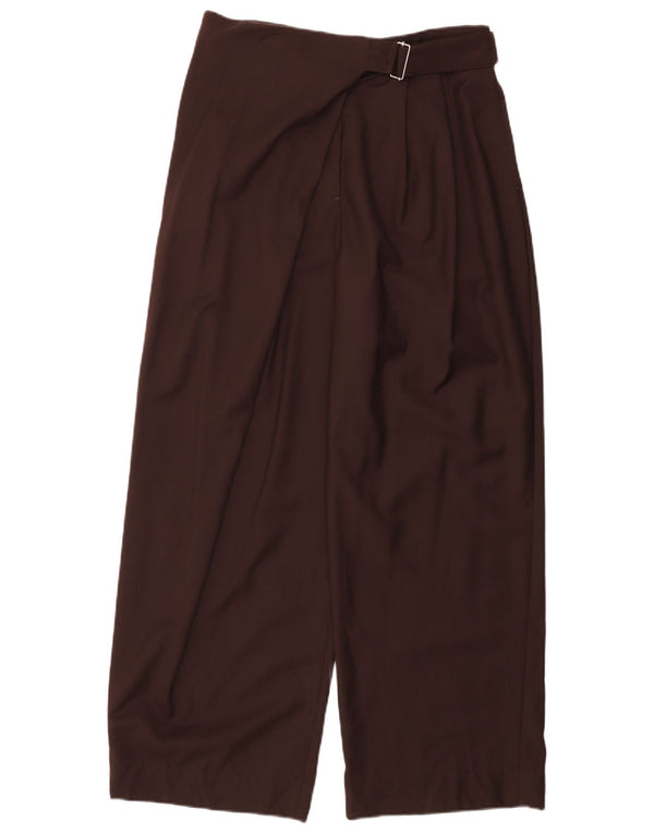 Cos Womens High Waist Wide Leg Chino Trousers EU 38 Medium W30 L29 Burgundy