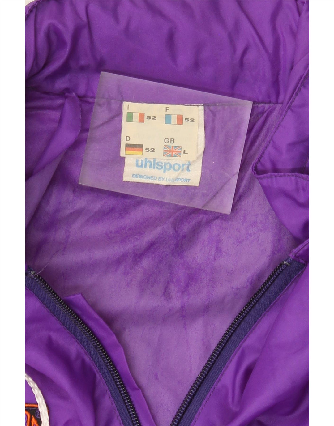 Uhlsport Mens Graphic Rain Jacket UK 40 Large Purple Colourblock Polyamide