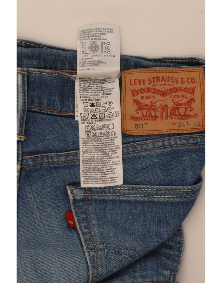 Levi's Mens 511 Slim Jeans W34 L32 Blue Cotton