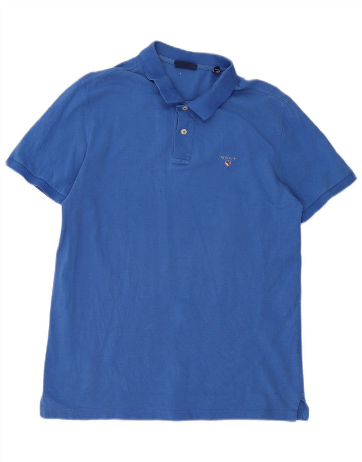 Gant Mens Regular Fit Polo Shirt Large Blue Cotton