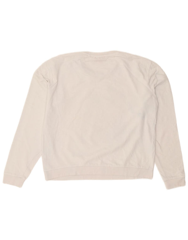 Guess Womens Graphic Sweatshirt Jumper UK 16 Large White Cotton