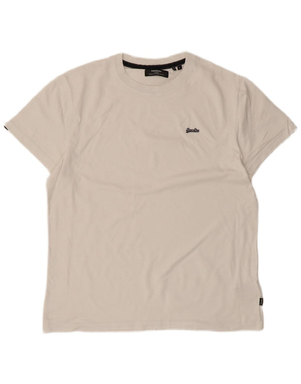 Superdry Mens T-Shirt Top Large White Cotton