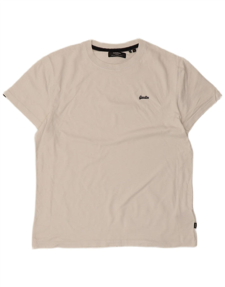 Superdry Mens T-Shirt Top Large White Cotton