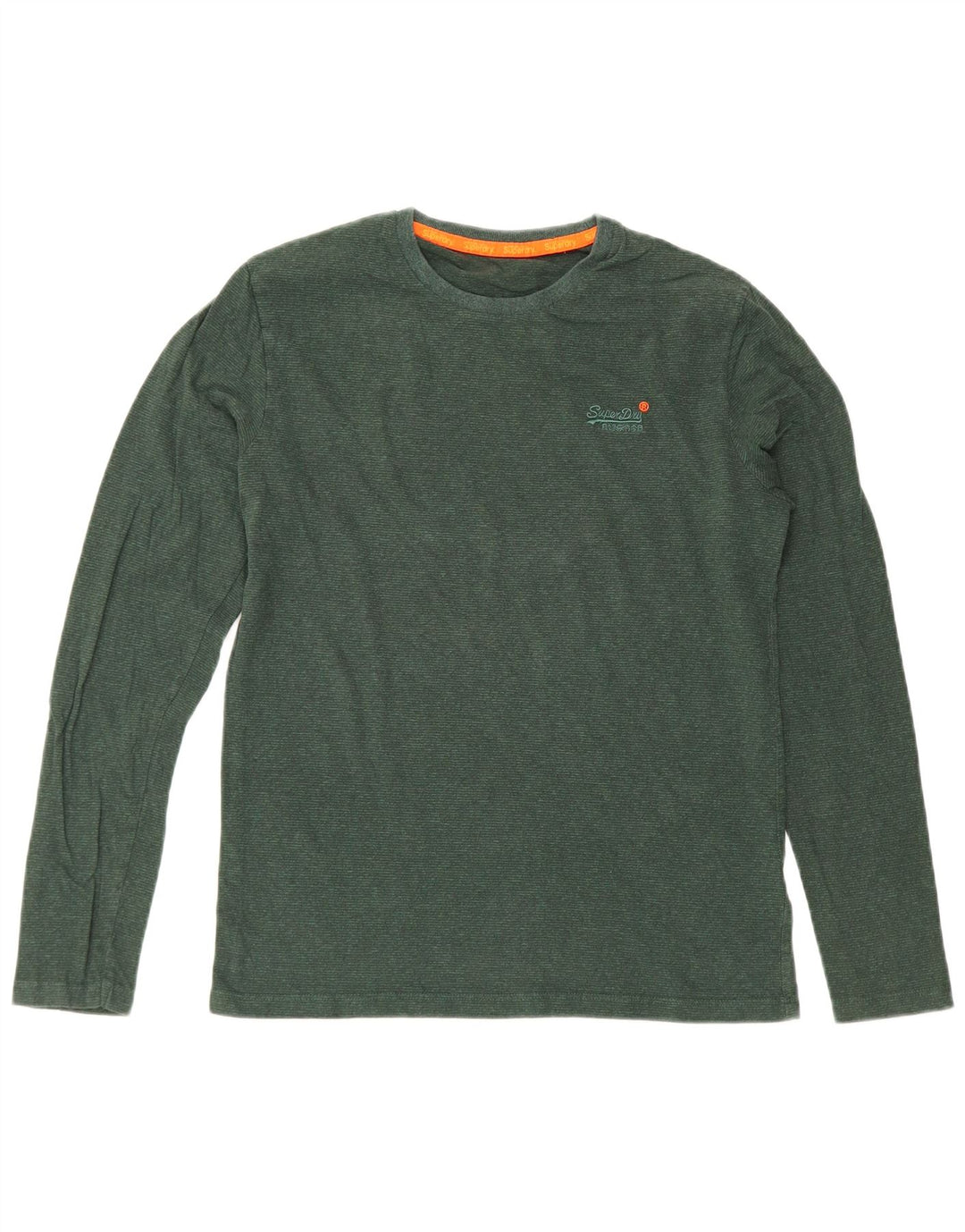 Superdry Mens Top Long Sleeve Small Green Cotton