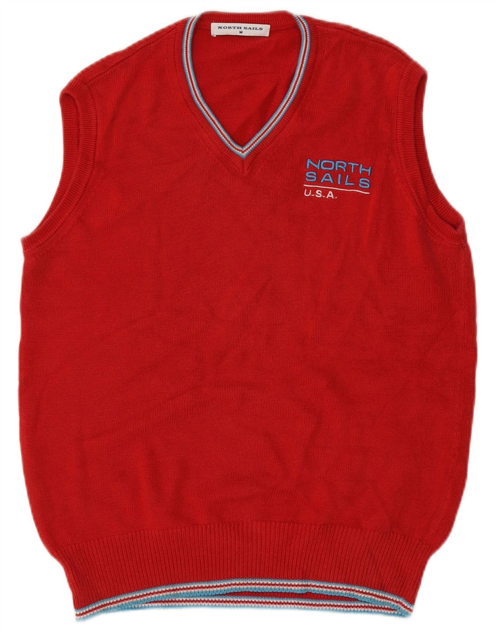 North Sails Mens Vest Tank Top Medium Red Cotton