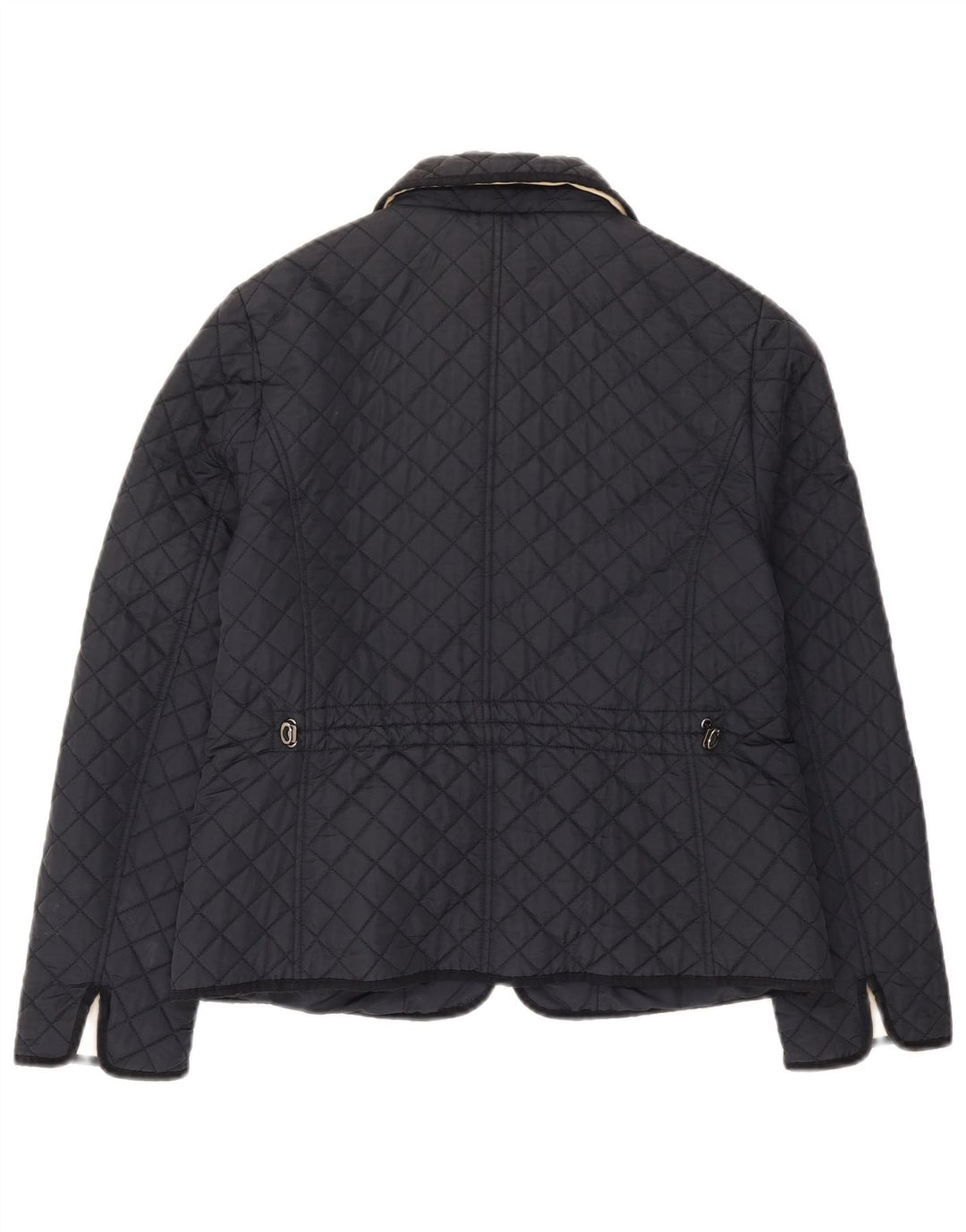Hobbs Womens Quilted Jacket UK 12 Medium Navy Blue Polyamide