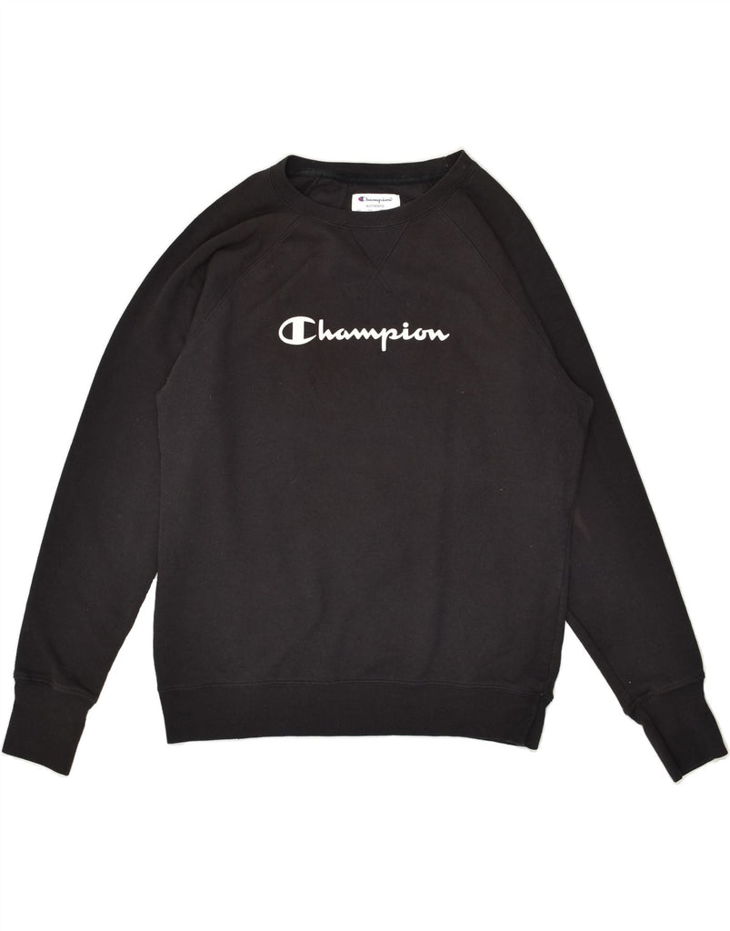 CHAMPION Mens Graphic Sweatshirt Jumper Large Black Cotton | Vintage Champion | Thrift | Second-Hand Champion | Used Clothing | Messina Hembry 