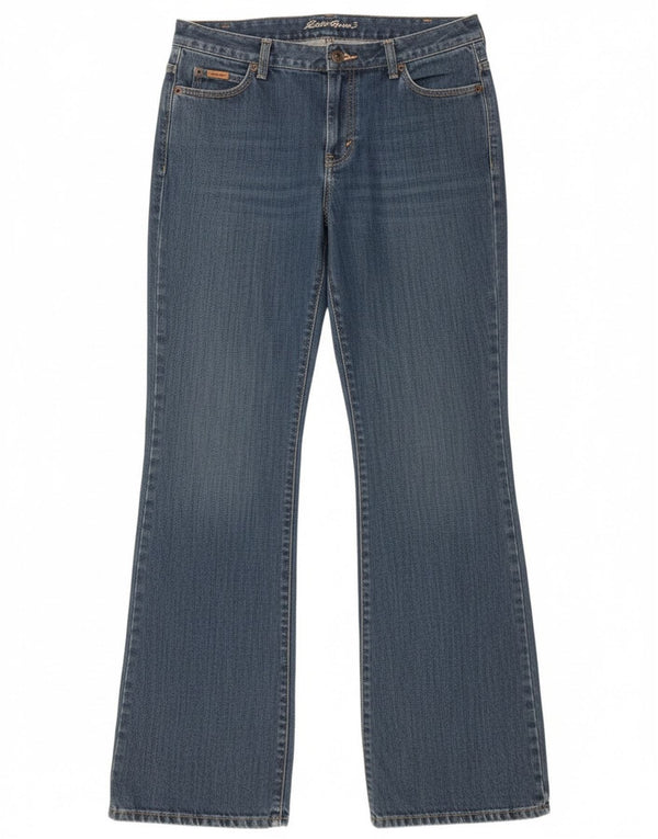 Eddie Bauer Womens Low Waist Bootcut Jeans US 12 Large W34 L35 Blue Cotton