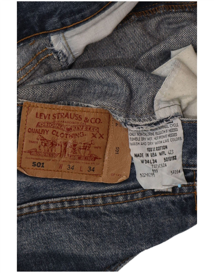 LEVI'S Mens 501 Denim Shorts W34 Large Blue Cotton