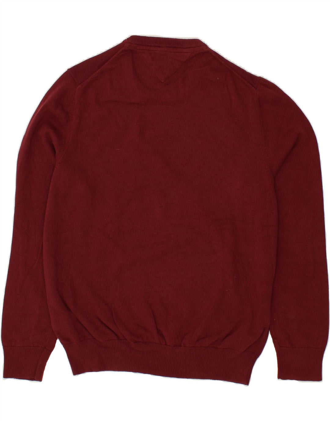 TOMMY HILFIGER Mens Crew Neck Jumper Sweater XL Maroon Argyle/Diamond Vintage Tommy Hilfiger and Second-Hand Tommy Hilfiger from Messina Hembry 