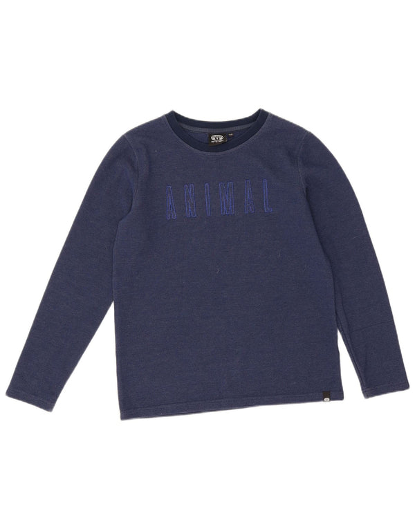 Animal Boys Graphic Top Long Sleeve 11-12 Years Navy Blue Polyester
