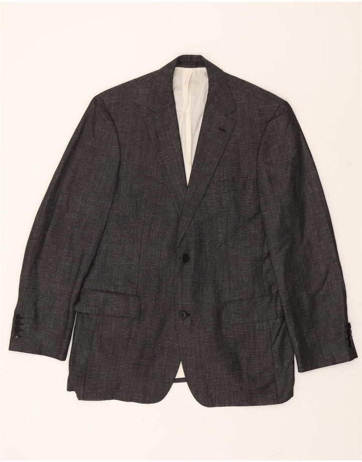 Hugo Boss Mens 2 Button Blazer Jacket EU 50 Large Grey Virgin Wool