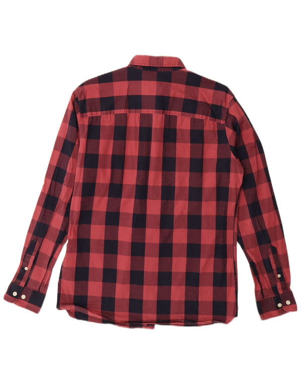 Jack & Jones Mens Shirt Medium Red Gingham Cotton