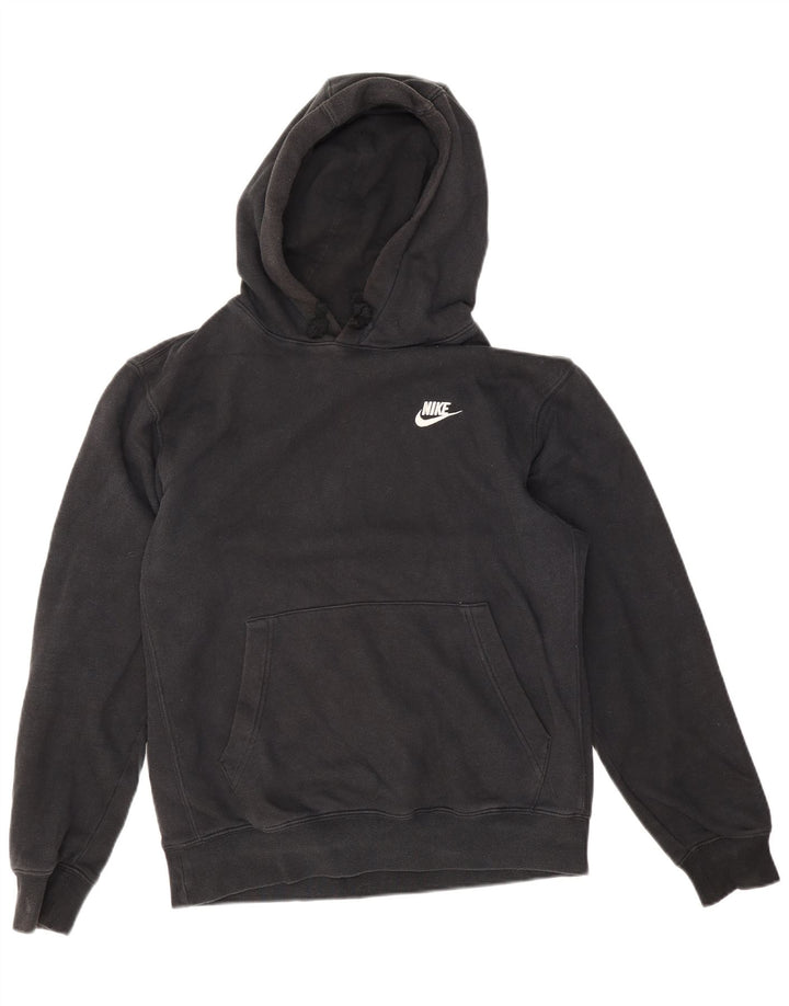 NIKE Mens Hoodie Jumper Small Black Cotton
