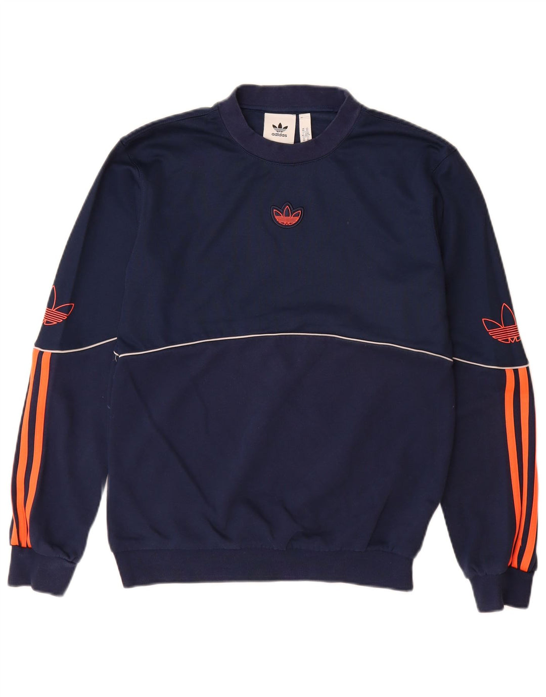 ADIDAS Mens Graphic Sweatshirt Jumper XS Navy Blue Cotton
