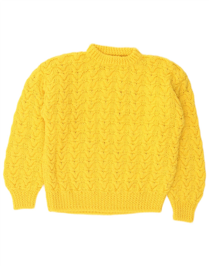 Vintage Womens Turtle Neck Jumper Sweater UK 12 Medium Yellow