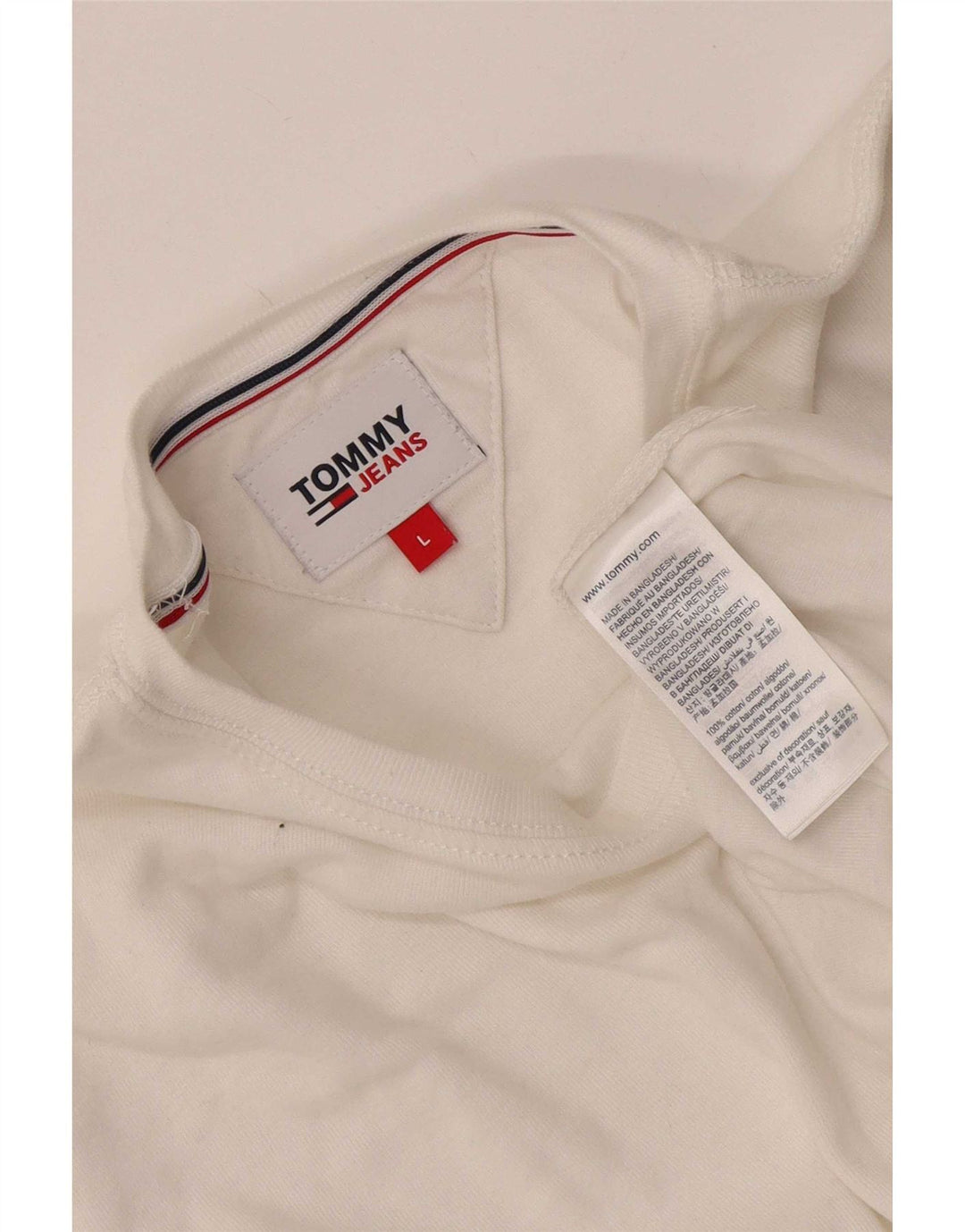Tommy Hilfiger Mens Top Long Sleeve Large White Cotton