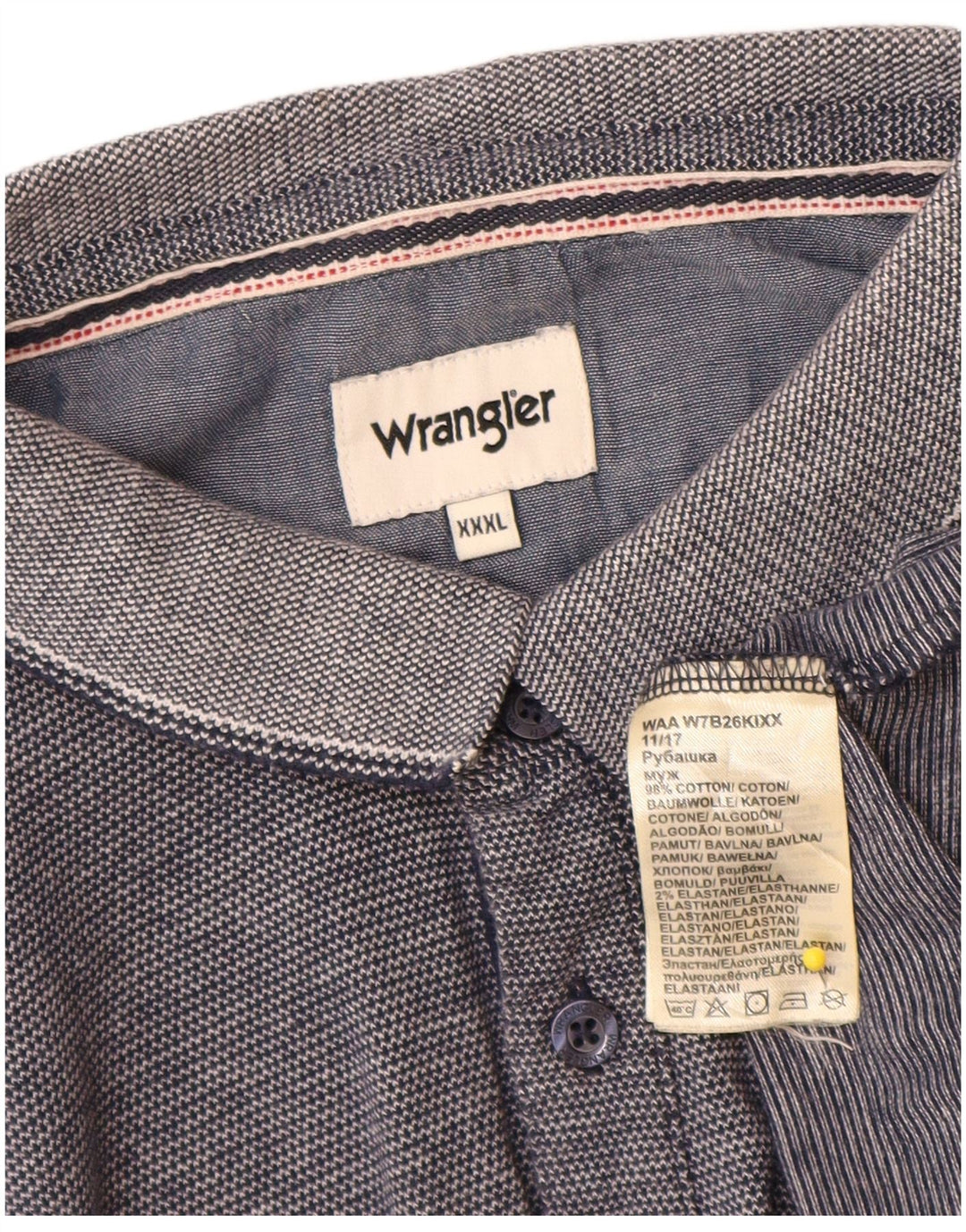 Wrangler Mens Polo Shirt 3XL Navy Blue Cotton