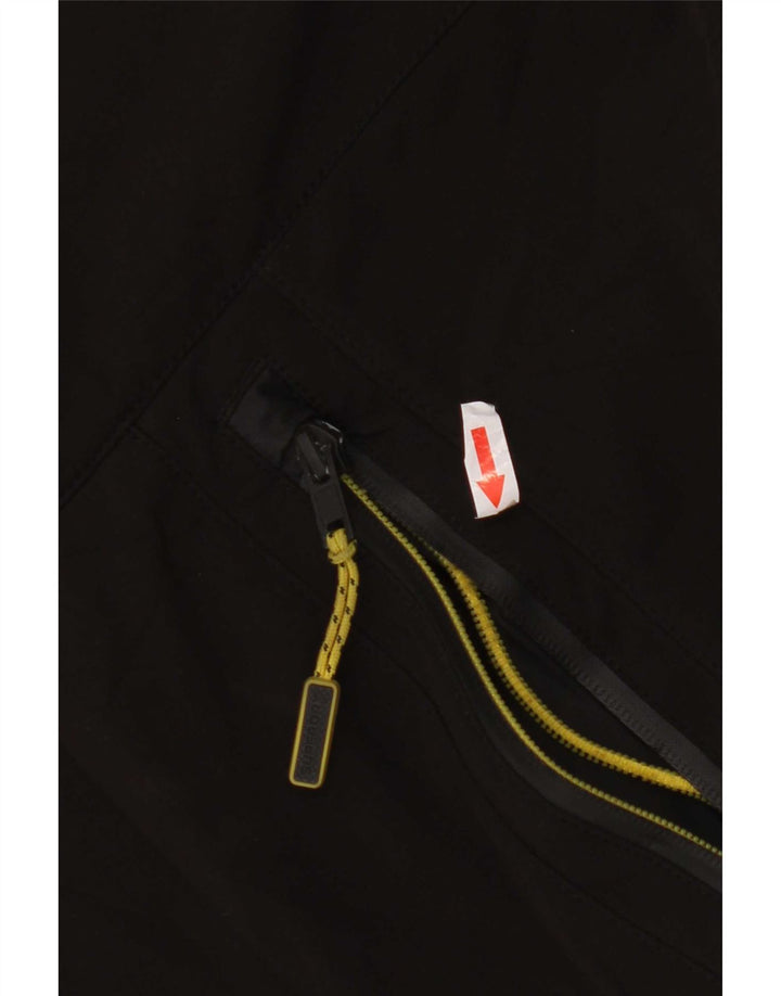 Superdry Mens Hooded Windbreaker Jacket UK 36 Small Black Polyester