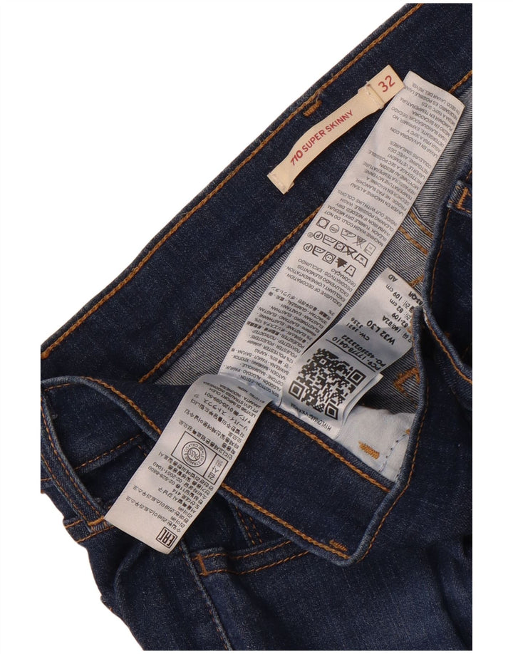 Levi's Womens 710 Super Skinny Jeans W32 L30 Blue Cotton