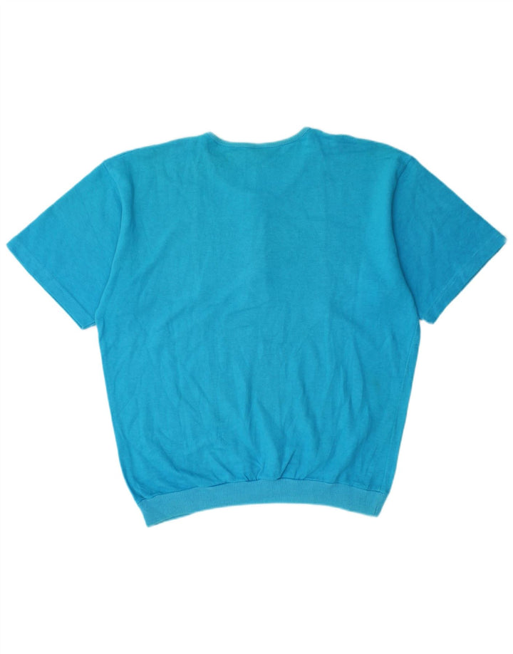 Carrera Womens Short Sleeve Crew Neck Jumper Sweater UK 14 Medium Blue