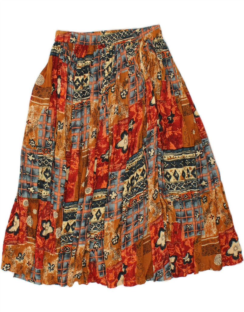 EXPRESS Womens Pleated Skirt IT 44 Medium W30 Multicoloured Floral Cotton Vintage Express and Second-Hand Express from Messina Hembry 