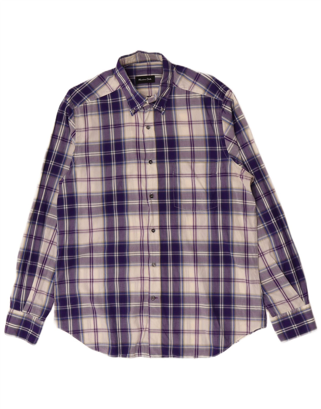 Massimo Dutti Mens Shirt Large Purple Check