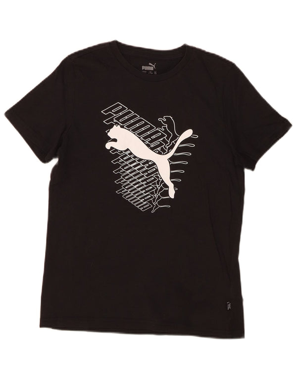 Puma Boys Graphic T-Shirt Top 11-12 Years Black Cotton