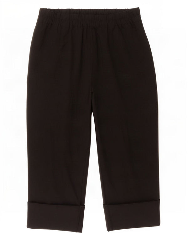Zara Womens Loose Fit Cropped Trousers 2XL W34 L25 Black Polyester