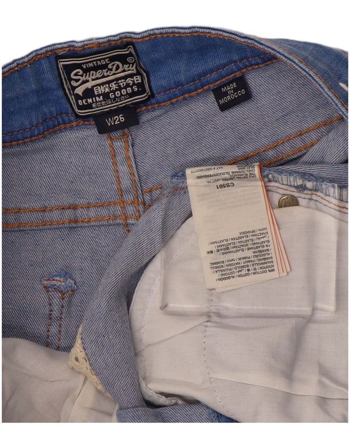 SUPERDRY Womens Denim Shorts  W26 Small Blue Cotton