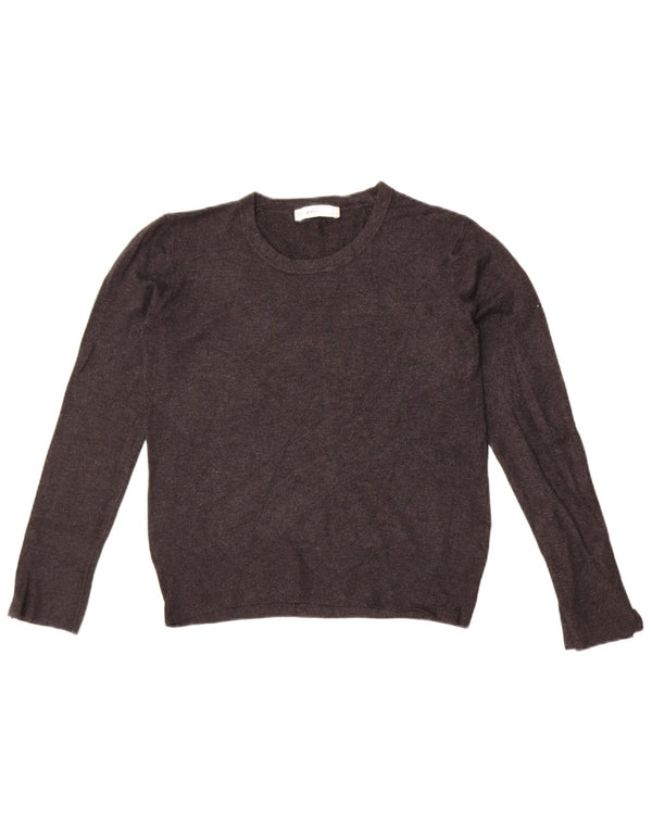 Zara Womens Crew Neck Jumper Sweater UK 14 Large Grey